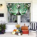 Football theme fan-shaped bunting for window decoration in soccer match celebrations - Flat Style (SXQ-002) / 37.5x75cm