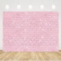 Fond photographique mur de briques roses avec effet d'étoiles scintillantes décor - Mur de Briques Roses avec Paillettes (SBJ-005) / 95x75cm