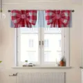 Elegant red and white checkered plaid bowknot window valance curtain for kitchen decor - Classic Red and White Gingham (CM-005)