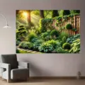 High definition lush garden nature landscape wall tapestry backdrop for home party decor - 95x75cm / SBJ-010