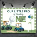 Fotohintergrund zum ersten Geburtstag im Golf-Thema für Jungen-Partydekoration - 95x75cm