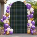 Classic arched Scottish plaid backdrop cover for wedding ceremony and birthday party decorations - Tartan Plaid (Normal Polyester) (CG-1991515) / 50X120CM