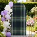 Elegant green Scottish plaid arch backdrop cover for wedding and birthday party decorations - Tartan Plaid (Normal Polyester) (SGX-002) / 50X120CM