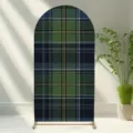 Green Scottish tartan arched backdrop cover for wedding and party decoration - Tartan Plaid (Normal Polyester) (CG-1991515) / 50X120CM