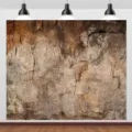 Vintage brown rock stone wall photography backdrop for studio photo shoots and decor - Retro Stone Wall (SBJ-009) / 95x75cm / Retro Brown