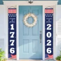 American 250th anniversary porch banners set with 1776 and 2026 freedom designs - Stars & Stripes Year Style (SDL-001) / 30x150cm