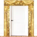 Striscione tenda porta glitter oro per decorazioni di lusso per feste - 180x30cm E 180x40cm / Set di 3 pezzi