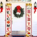 Red and white plaid Baby-Q baby shower porch banners with BBQ and sunflower theme - 30x150cm