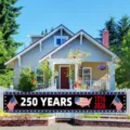 USA 250. Jahrestag Dekobanner für Gartenzaun mit 1776 2026 Design für Außendekoration - USA 250. Jahrestag Edition (SHF-003) / 50x300cm