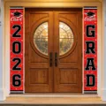 Striscioni rossi per porta laurea 2026 con scritte Class of 2026 e Congrats Grad - Rosso (SDL-002) / 30x150cm
