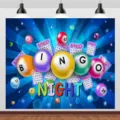 Levendige Bingo Night fotografie achtergrond met kleurrijke spelballen en kaarten - SBJ-004 Stijl / 95x75cm Verpakking / Zwart