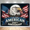 American 250th anniversary commemorative photography backdrop with eagle and flag - US 250th Anniversary Style (SBJ-007)