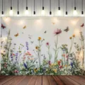 Fondo de fotografía de jardín floral para decoraciones de fiesta - Paisaje de Jardín de Primavera (SBJ-005) / 95x75cm