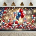 USA 250th Anniversary Photography Backdrop with Fireworks and Balloons for July 4th - SBJ-012 Style