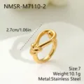 Goldener Edelstahlring mit Seilknoten-Design, Detailansicht der Textur für Damen. - Größe 7 / Grobes Seilgedrehtes Design (NMSR-M7110-2) / Gold