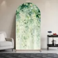 Aquarel groen boog achtergrond voor bos thema bruiloft feest foto rekwisieten - 50x120CM装 (普通涤纶)