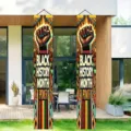 Black History Month decorative porch banners with African totem patterns and fist - Power Fist Totem Style (SDL-002) / 30x150cm Pack