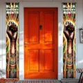 Vibrant Black History Month porch banners with African totem fist design for outdoor door decor - Raised Fist Culture Style (SDL-003) / 30x150cm Pack