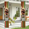Black History Month door banners with power fist icon and African tribal patterns - POWER Fist Couplet Style (SDL-005)