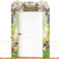 Easter bunny and floral door arch banner decoration for holiday party home backdrop mural - Easter Rabbit and Eggs Style / 180x50cm+180x40cm Set