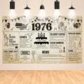 Bannière de fond de photographie de fête d'anniversaire vintage 1976 - Style Année 1976 (SBJ-003) / 95x75cm