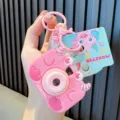 Pink cute little monster projection camera keychain with cartoon design - Monster Camera / Pink