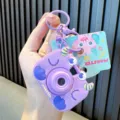 Cute purple cartoon monster projection camera keychain for backpacks and car keys - Monster Camera / Purple