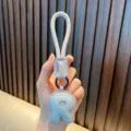 Elegant light blue PU leather English letter R keychain for car keys and bag charms - Letter R