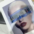Gafas de sol azules futuristas de una pieza envolventes para un estilo moderno ciber - Azul