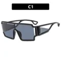 Gafas de sol cuadradas retro caladas de una sola pieza, variante de color C1. - Negro Brillante Lente Gris
