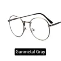 Montura per occhiali tondi piccoli vintage in metallo grigio canna di fucile unisex - Canna di fucile