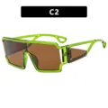 Gafas de sol cuadradas oversize retro para hombre y mujer, gafas de moda muy modernas. - Verde Transparente Lente Té