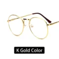 Montatura per occhiali tonda in metallo vintage in elegante finitura oro K per uomo e donna - Color Oro K
