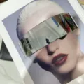 Silver mirrored futuristic wrap-around visor sunglasses with a premium chrome finish - Silver Mirrored