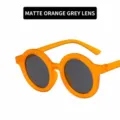 Occhiali da sole rotondi per bambini con montatura arancione opaca e lenti grigie anti-UV - Arancione Smerigliato Lenti Grigie (12005) / Arancione Sabbia