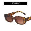 Fashionable small rectangular sunglasses with classic leopard tortoiseshell pattern - Leopard Brown Gradient