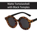 Occhiali da sole rotondi anti-UV per bambini con montatura leopardata e aste nere - Tartarugato Opaco Aste Nere (12005) / Tartarugato