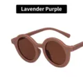 Lavender purple children's round frame sunglasses with brown lenses - Lavender Purple