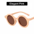 Stylish children's round frame sunglasses in elegant pink color for toddlers and kids - Elegant Pink