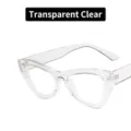 Trendy transparent white cat eye glasses frames for women stylish retro fashion design - Transparent White White Lens / Metal Hinge