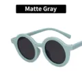 Stylish cute children's round sunglasses with a matte grey frame finish for sun protection - Matte Grey
