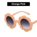 Adorable sunflower shaped UV protection sunglasses for kids in cute orange pink color - Orange Pink