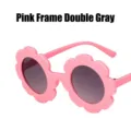 Lunettes de soleil enfant tournesol rose avec verres gris foncé, protection UV - Monture Rose Verres Dégradés Gris