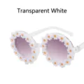 Occhiali da sole per bambini a margherita con montatura bianca trasparente e lenti viola - Bianco trasparente