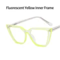 Modische Cat-Eye-Brille mit fluoreszierendem gelbem Rahmen und klarem TR90-Material - Cat-Eye Anti-Blaulicht-Stil / Neongelb