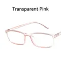 Transparent pink rectangular anti-blue light glasses frame for students and office use - Transparent Pink