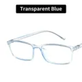 Stylish transparent blue anti-blue light retro rectangular optical glasses frame for students - Transparent Blue
