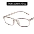 Stylish transparent grey retro glasses frame with anti-blue light lenses for daily wear - Transparent Gray