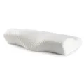 Almohada ergonómica de espuma viscoelástica con funda transpirable de punto de panal - Tipo estándar / 50x30x6cm / Blanco