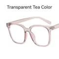Trendige quadratische Blaulichtfilter Brille in transparentem Teebraun aus TR90 - Transparent Helltee